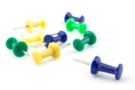 Sticky pins on white background
