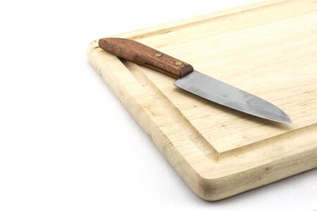 Clean Cutting Board and Knifeの写真素材