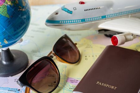 passport with world map, journey concept