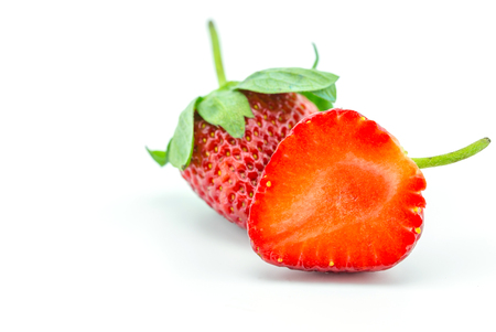 fresh strawberry, friut on white backgroundの写真素材