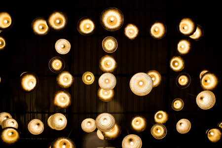 lights from the ceiling backgroundの写真素材