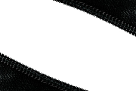 unzip frame isolated on white backgroundの写真素材