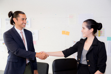 successful business partner shaking hands after with meeting in the office.の写真素材