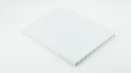 Blank white book template on white background.の写真素材