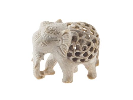 The souvenir Indian elephant on a white backgroundの写真素材