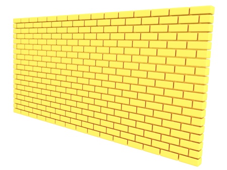 Close up of a brick wall isolated on a whiteの写真素材