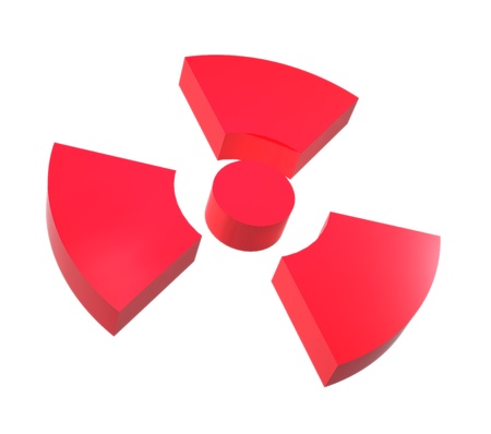 Sign of radiation isolated on a white backgroundの写真素材