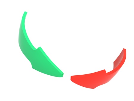 Close up of a color arrowの写真素材