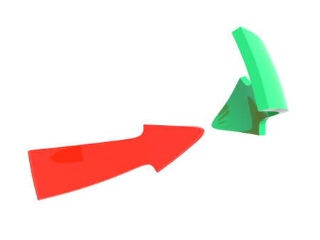 Close up of a color arrowの写真素材