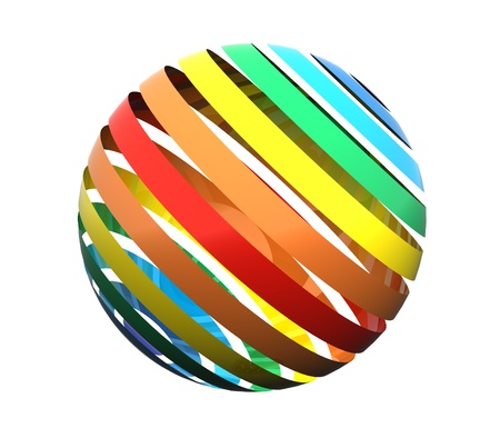 Close up of a abstract colorful rainbow  sphereの写真素材