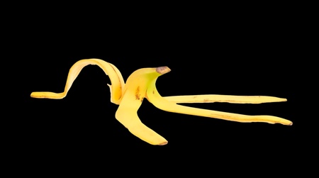 The banana peel isolated on a white backgroundの写真素材
