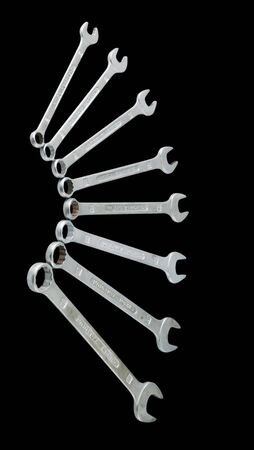 Set of wrenches isolated on a white backgroundの写真素材
