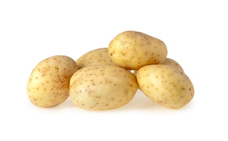 Close up of a Potatoes isolated on a white backgroundの写真素材