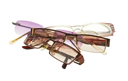 Many glasses isolated on a white backgroundの写真素材