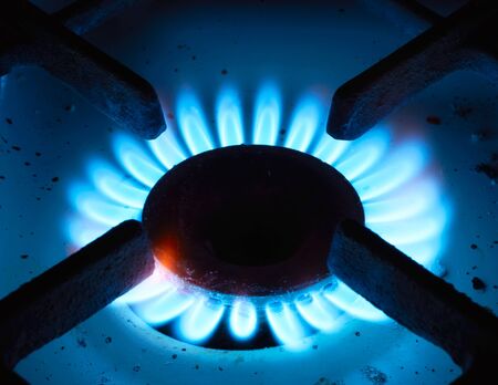The close up gas burner on a backgroundの写真素材
