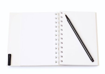 Opened planner with pen 