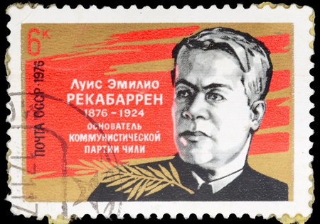 USSR -CIRCA 1976: A stamp printed in the USSR shows Luis Emilio Recabarren Serrano, circa 1976.