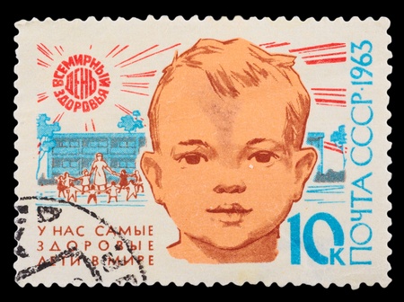 USSR - CIRCA 1963: A stamp printed in the USSR, shows most healthy children in the world, circa 1963