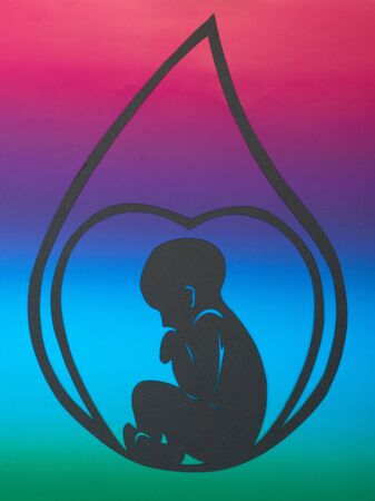 The Baby cut from black paperの写真素材