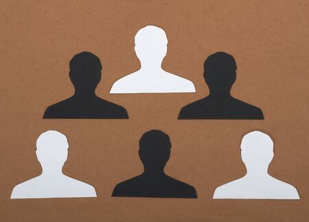 group of business people cut from paperの写真素材