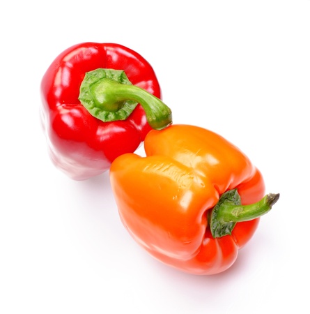 Fresh juicy peppers isolated on a white backgroundの写真素材