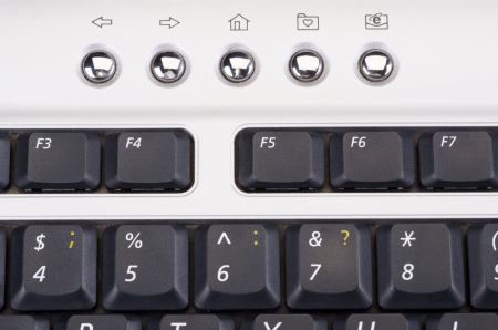 The computer keyboard on a background