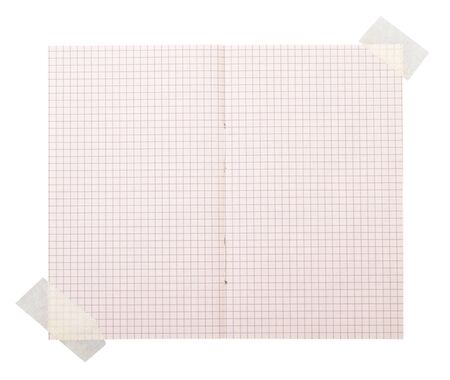 plaid paper for notes isolated on a white background