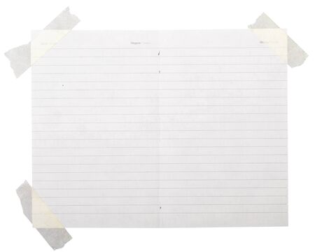 white note paper isolated on a white background
