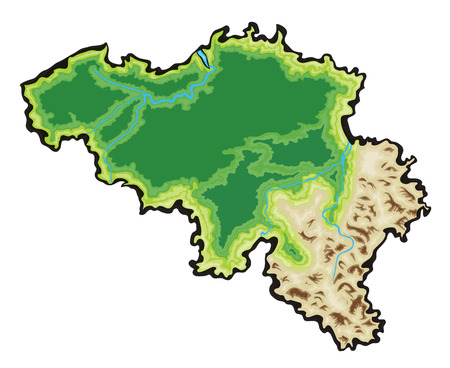 Belgium Map Vector Illustration isolated on a white backgroundのイラスト素材