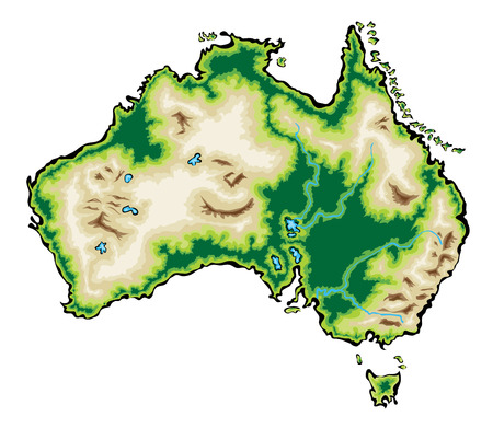 Australia Map Vector Illustration isolated on a white backgroundのイラスト素材