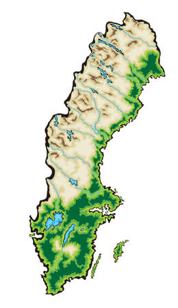 Sweden Map Vector Illustration isolated on a white backgroundのイラスト素材
