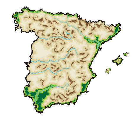 Spain Map Vector Illustration isolated on a white backgroundのイラスト素材