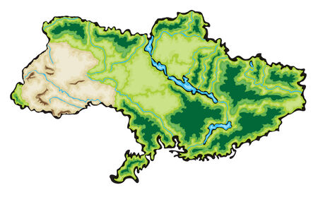 Ukraine Map Vector Illustration isolated on a white backgroundのイラスト素材