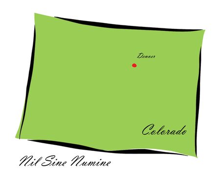Vector illustration map Colorado is one of the states of America isolated on a white backgroundÂのイラスト素材