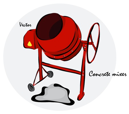 Vector illustration. Illustration shows a construction tool Concrete mixerÂのイラスト素材