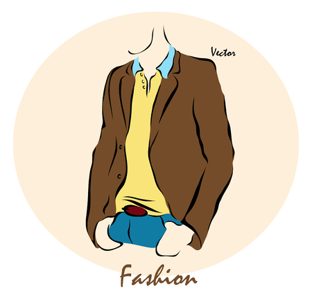 Vector illustration. Illustration shows a men's fashionÂのイラスト素材