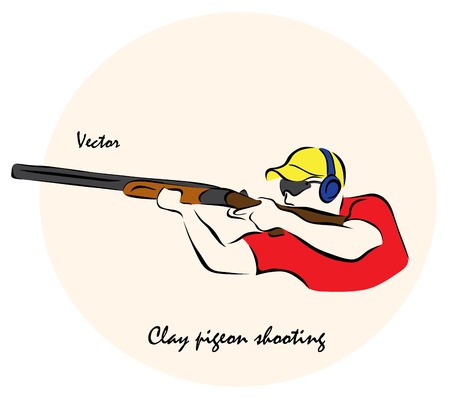 Vector illustration. Illustration shows a Summer sports competition Sports. Clay pigeon shootingÂのイラスト素材