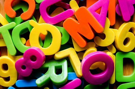 Colorful letters of the alphabet. Close-up backgroundの写真素材