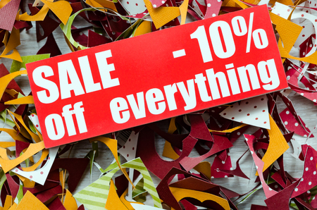 Poster sale up to 10 percent on a celebratory background