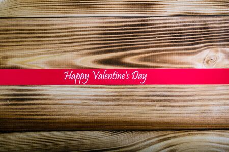 Happy Valentine's Day. Wooden background. Loveの写真素材