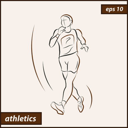 Vector illustration. Illustration shows a athlete. Sport walking. Athleticsのイラスト素材