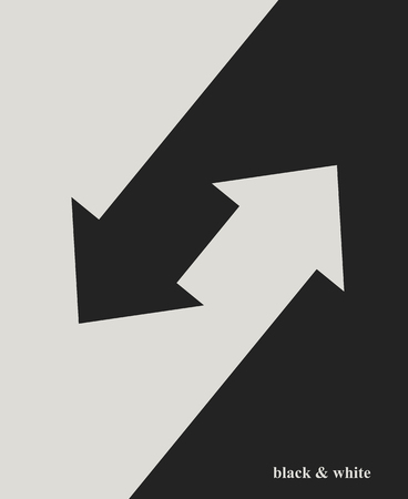 Black and white arrows. Vector background.のイラスト素材