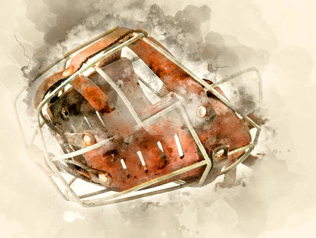 muzzle for dogs. Watercolor backgroundの写真素材