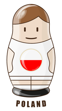 Football player Russian nesting doll icon.のイラスト素材