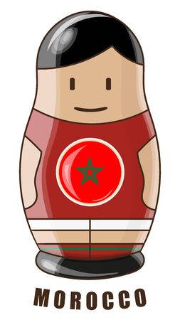 Football tournament 2018 with flag of Morocco symbol design.のイラスト素材