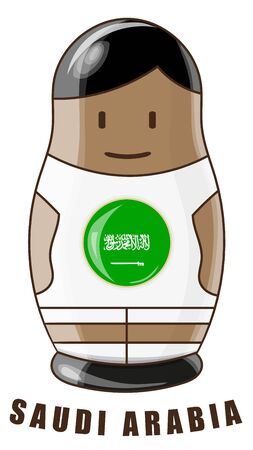 Football tournament 2018 with flag of Saudi Arabia symbol design.のイラスト素材