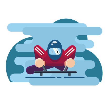 Vector illustration. Winter sport of Skeleton. Luge sport. Extremeのイラスト素材