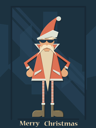 Christmas Santa Claus Hipster. Christmas backgroundのイラスト素材