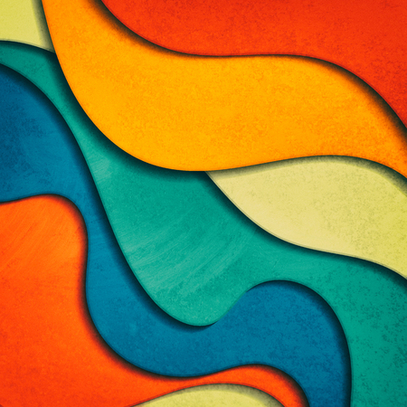 Vibrant multicolored paper cut background. Abstract modern 3d origami paper art styleの写真素材