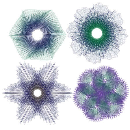 Guilloche Pattern Rosette for Certificate, Play Money or Other Security Papers - Vector Illustration,のイラスト素材